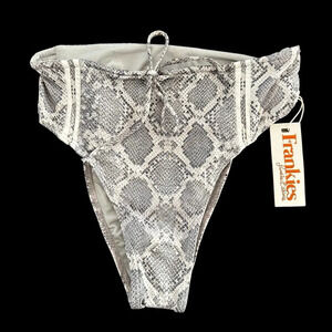 NWT Frankie’s Bikinis size XS Jetty High Waisted Bikini Bottom Python Gray New